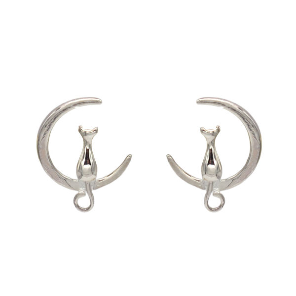 Picture of Kitty in Moon Earring in Solid 925 Silver