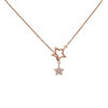 Picture of 925 Rose Gold Plated Sterling Silver Double Star Pendant Necklace