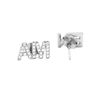 Picture of "AMEN" Silver With CZ Setting Earring Stud