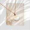 Picture of Half Round MOP Steel Pendant Steel Necklace