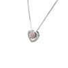 Picture of Pink Rose Quartz and CZ with 925 Sterling Silver,  2-in-1 Combination Heart Necklace.