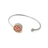 Picture of Silver Tone Essential oil diffuser w/Anti-fatigue Health Magnetic Surgical Steel Cuff Bangle 