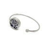 Picture of Silver Tone Essential oil diffuser w/Anti-fatigue Health Magnetic Tree of Life Surgical Steel Cuff Bangle 