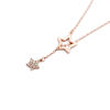 Picture of 925 Rose Gold Plated Sterling Silver Double Star Pendant Necklace