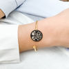 Picture of Tree of Life Health Germanium Crystal Steel Bangle 