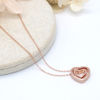 Picture of  925 Sterling Silver w/ Moissanite Hearts Intertwined Necklace 