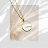 Picture of Round MOP  Pendant Steel Necklace