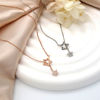 Picture of 925 Rose Gold Plated Sterling Silver Double Star Pendant Necklace