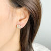 Picture of "AMEN" Silver With CZ Setting Earring Stud