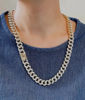 Picture of Rhodium Plated Diamond Cuban Chain Necklace 