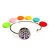 Picture of Silver Tone Essential oil diffuser w/Anti-fatigue Health Magnetic Tree of Life Surgical Steel Cuff Bangle 