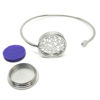 Picture of Silver Tone Essential oil diffuser w/Anti-fatigue Health Magnetic Tree of Life Surgical Steel Cuff Bangle 