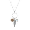 Picture of Multi Charms Feather and Flower Pendant Necklace