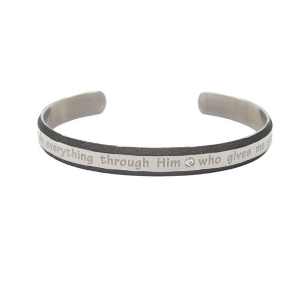 Picture of  "I Can Do All Things..." Steel Bangle (Men) 
