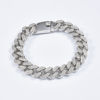 Picture of Rhodium Plated Diamond Cuban Chain Bracelet