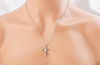 Picture of JM Angel Wings Cross with CZ Necklace