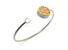 Picture of Silver Tone Essential oil diffuser w/Anti-fatigue Health Magnetic Surgical Steel Cuff Bangle 