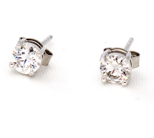 Picture of 925 Sterling Silver w/ Moissanite Stud Earrings (3mm/5mm)