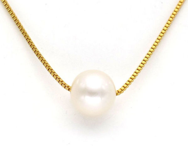 Picture of 925 Sterling Silver with Floating Freshwater Pearl Necklace