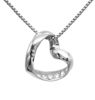 Picture of  925 Sterling Silver Infinity Love Open Heart with Crystal CZ on SidePendant Necklace