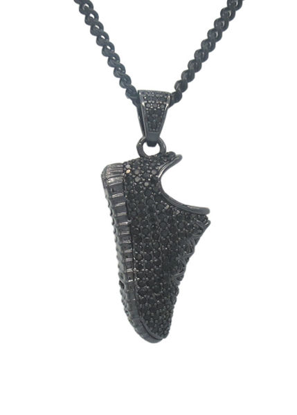 Picture of "Running for Dream" CZ Shoe Brass Necklace 