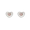 Picture of 925 Sterling Silver Rose Quartz Heart to Heart Stud Earrings