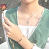 Picture of  Rose of Sharon Cross Brass Necklace 