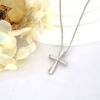 Picture of 925 sterling silver three-dimensional cross collarbone chain with moissanite diamonds