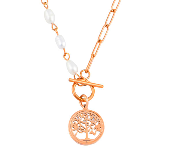 Picture of Tree of Life Pearl Necklace (Stainless Steel)