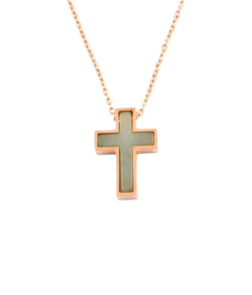 Picture of Jade Steel Cross Necklace