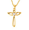 Picture of JM Angel Wings Cross with CZ Necklace