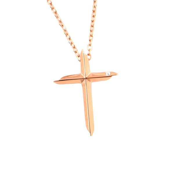 Picture of Tiny Cross with CZ Necklace