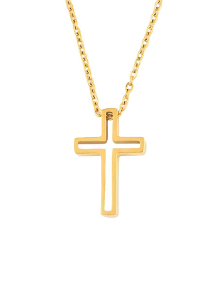 Picture of Simple Empty  Cross Necklace (Stainless Steel-Small)