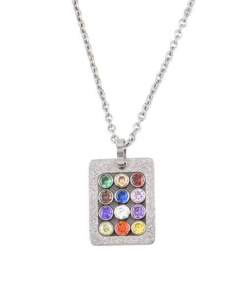 Picture of 12 Gemstones Priest Steel Necklace 