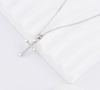 Picture of Sterling Silver  with Diamond Tiny Cross Necklace