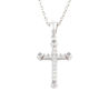 Picture of Sterling Silver  with Diamond Tiny Cross Necklace