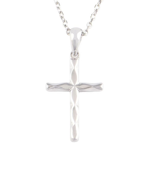 Picture of Diamond Cut Tiny Cross Pendant Necklace(925 Sterling Silver )