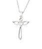 Picture of JM Angel Wings Cross with CZ Necklace