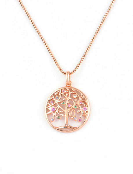 Picture of 925 Sterling Silver Life of Tree w/CZ Necklace 