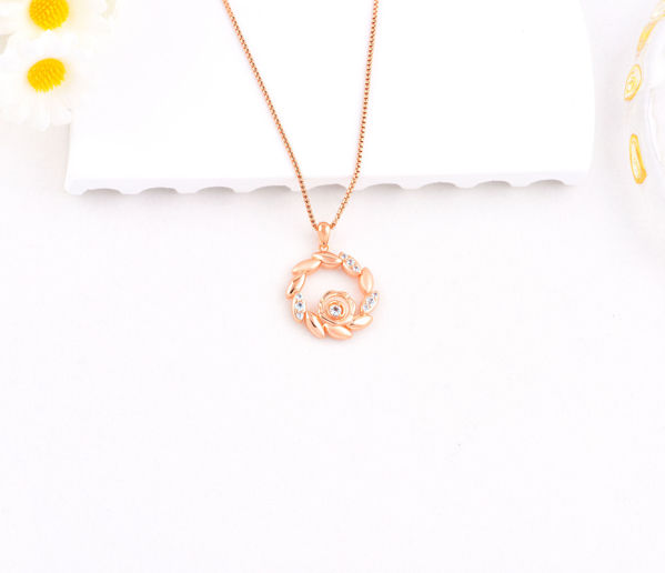 Picture of Golden Grain Mark:  925 Sterling Silver Cultivated Diamond Wheat Crown Necklace