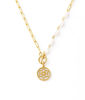Picture of Filigree Flower with MOP and Pearl Statement Necklace