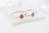 Picture of Silver Tone Essential oil diffuser w/Anti-fatigue Health Magnetic Tree of Life Surgical Steel Cuff Bangle 