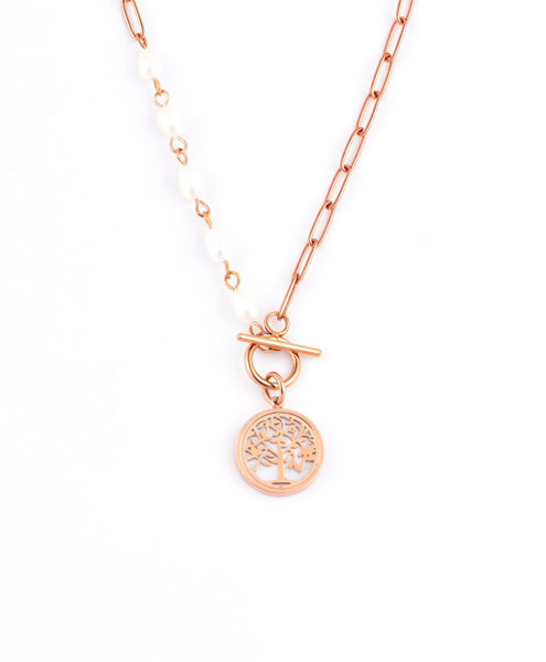 Picture of Tree of Life Steel w/ MOP & Pearl Necklace
