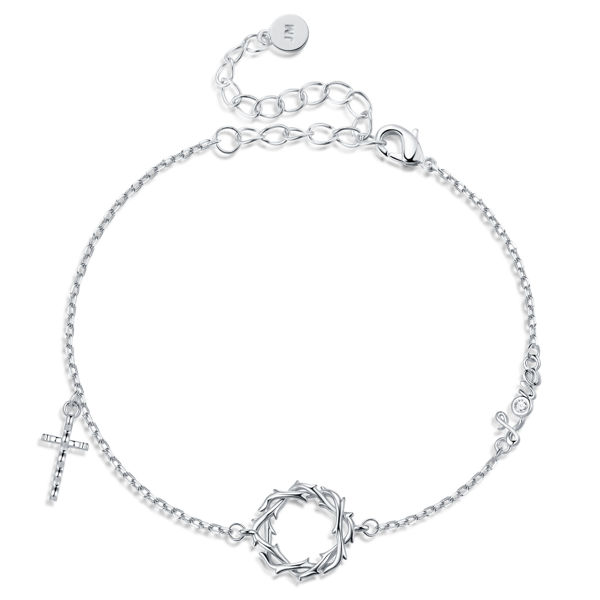 Picture of Crown of Thorns Cross w/ Love Bracelet 
