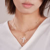 Picture of Baroque Pearl Cross w/ Steel Beads Statement Necklace 