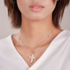 Picture of JM Baroque Pearl Cross Silver Chain｜Unique connected pearls, radiating feminine warmth