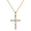 Picture of 925 Sterling Silver w/ CZ Princess Cross Necklace 