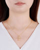 Picture of 925 Sterling Silver w/ CZ Princess Cross Necklace 